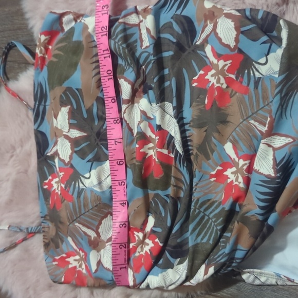 PINKBLUSH Blue Tropical Print One Piece Maternity Swimsuit ~ NWOT - Picture 11 of 13